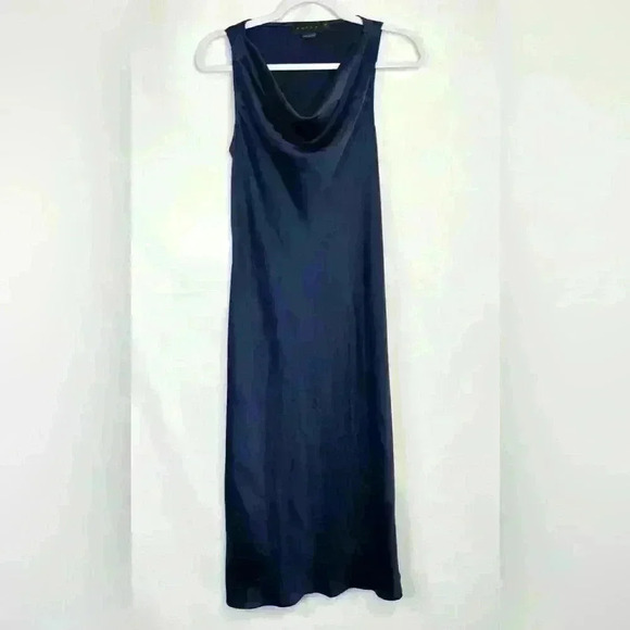 Hatch Maternity Satin Cowl Slip Midi Navy Formal Dress Harlow Size Small - Picture 3 of 11